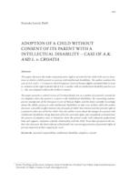 ADOPTION OF A CHILD WITHOUT CONSENT OF ITS PARENT WITH A INTELLECTUAL DISABILITY : CASE OF A.K. AND L. v. CROATIA