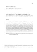THE RIGHTS OF OLDER PERSONS WITH DISABILITIES IN THE REPUBLIC OF CROATIA
