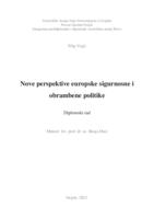 Nove perspektive europske sigurnosne i obrambene politike