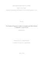 The Position of Separate Creditor in Croatian and Other Related Comparative Legal Systems