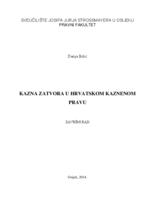 prikaz prve stranice dokumenta Kazna zatvora u hrvatskom kaznenom pravu
