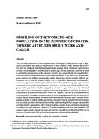 prikaz prve stranice dokumenta PROFILING OF THE WORKING-AGE POPULATION IN THE REPUBLIC OF CROATIA TOWARD ATTITUDES ABOUT WORK AND CAREER