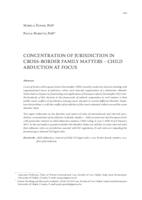 prikaz prve stranice dokumenta CONCENTRATION OF JURISDICTION IN CROSS -BORDER FAMILY MATTERS : CHILD ABDUCTION AT FOCUS